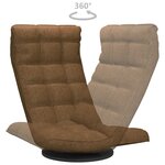 vidaXL Chaise de sol pivotante Marron Tissu