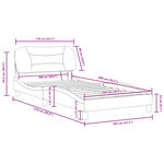 vidaXL Cadre de lit avec LED sans matelas taupe 100x200 cm tissu