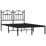 vidaXL Cadre de lit métal sans matelas avec tête de lit noir 120x190cm