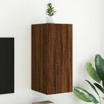 vidaXL Meuble TV mural avec lumières LED chêne marron 30 5x35x70 cm