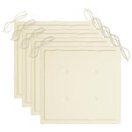 vidaXL Chaises à manger d'extérieur lot de 3 et coussins Acacia massif