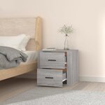 vidaXL Table de chevet murale Sonoma gris 50x36x47 cm