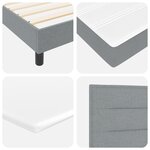 vidaXL Lit à ressort avec matelas & LED Gris clair 90x200 cm Tissu
