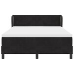 Lit Box Spring vidaXL avec Matelas Noir 160x200 cm en Velours