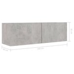 vidaXL Ensemble de meubles TV 8 Pièces Gris béton Bois d'ingénierie