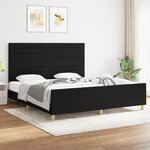 vidaXL Cadre de lit sans matelas noir 180x200 cm tissu