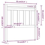 vidaXL Tête de lit Gris 81x4x100 cm Bois massif de pin