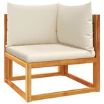 vidaXL Salon de jardin avec coussins 3 Pièces bois massif d'acacia