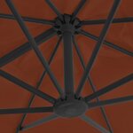 vidaXL Parasol déporté avec mât en aluminium terre cuite 400x300 cm