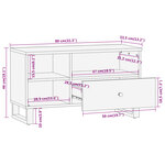 vidaXL Meuble TV marron et noir 80x33 5x46 cm bois massif de manguier
