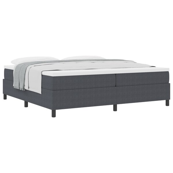 vidaXL Lit à ressorts avec matelas gris foncé 200x200 cm en tissu en velours côtelé