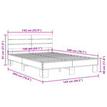 vidaXL Cadre de lit sans matelas sonoma gris 140x200 cm
