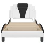 vidaXL Cadre de lit avec LED sans matelas blanc et noir 90x190 cm