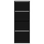 vidaXL Armoire à chaussures noir 60x21x163 5 cm bois d'ingénierie
