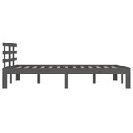 vidaXL Cadre de lit sans matelas gris bois massif 150x200 cm