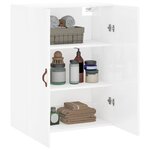 vidaXL Armoire murale blanc brillant 69 5x34x90 cm
