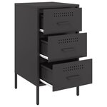 vidaXL Tables de chevet 2 Pièces noir 36x39x68 cm acier laminé à froid