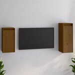 vidaXL Meubles TV 2 Pièces Marron miel Bois massif de pin