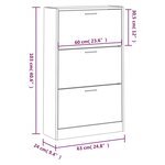 vidaXL Armoire à chaussures Gris béton 63x24x103 cm Bois d'ingénierie