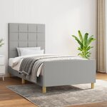 vidaXL Cadre de lit sans matelas gris clair 100x200 cm tissu