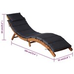 vidaXL Chaises longues et coussins 2 Pièces Gris foncé Bois massif acacia