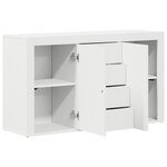 vidaXL Buffet Blanc Blanc Bois 120 x 36 x 69 cm Rangement Buffet Blanc