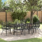 vidaXL Ensemble de salle à manger de jardin 9 pièces Noir Poly Rotin
