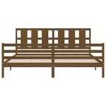 vidaXL Cadre de lit avec tête de lit marron miel 200x200cm bois massif