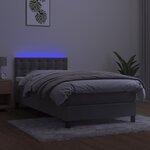 vidaXL Sommier à lattes de lit avec matelas LED Gris clair 100x200 cm