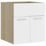 vidaXL Armoire d'évier Blanc et chêne sonoma 41x38 5x46 cm Aggloméré