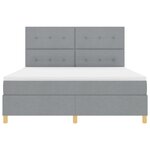 vidaXL Lit à ressort avec matelas gris clair super king en tissu