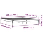 vidaXL Cadre de lit sans matelas chêne fumé 180x200 cm