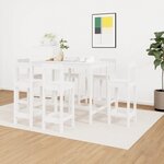 vidaXL Ensemble de bar 7 Pièces Blanc Bois de pin massif
