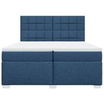 vidaXL Sommier à lattes de lit avec matelas Bleu 200x200 cm Tissu
