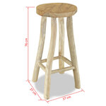 vidaXL Tabouret de bar Bois de teck massif
