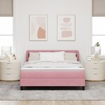 Lit à ressort vidaXL avec matelas Rose 140x190 cm Velours