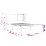 vidaXL Cadre de lit métal sans matelas avec tête de lit noir 80x200 cm