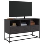 vidaXL Meuble TV noir 100 5x39x60 5 cm acier