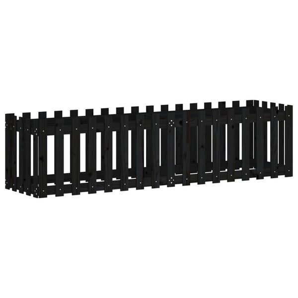 vidaXL Lit surélevé de jardin design de clôture 200x50x50cm pin massif