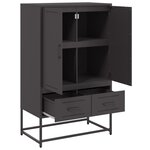 vidaXL Buffet haut noir 68x39x111 5 cm acier