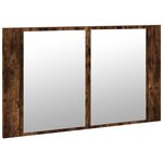 vidaXL Armoire à miroir à LED de bain chêne fumé 80x12x45 cm acrylique