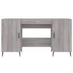 Bureau table poste de travail meuble d'ordinateur informatique étude sonoma 140 x 50 x 75 cm bois d'ingénierie gris 02_0023951