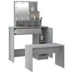 vidaXL Ensemble de coiffeuse avec LED Sonoma gris Bois d'ingénierie