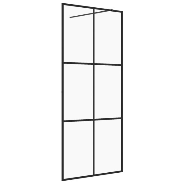 vidaXL Paroi de douche avec verre ESG transparent 115x195 cm Noir