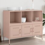 vidaXL Buffet rose 100 5x39x79 cm acier laminé à froid