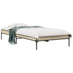 vidaXL Cadre de lit chêne sonoma 90x200 cm bois d'ingénierie et métal