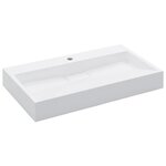vidaXL Lavabo 80x46x11 cm Fonte minérale/marbre Blanc