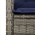 vidaXL Ensemble à manger de jardin et coussins 9 Pièces beige Poly rotin