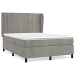 vidaXL Sommier à lattes de lit et matelas Gris clair 140x200cm Velours