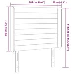 vidaXL Tête de lit à LED Bleu foncé 103x16x118/128 cm Velours